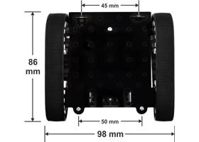 Pololu Zumo chassis kit, top dimensions